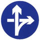 立体交叉直行和右转弯行驶标志