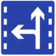 直行和左转合用车道标志